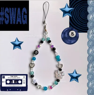 Blue Rockstar Phone Charm